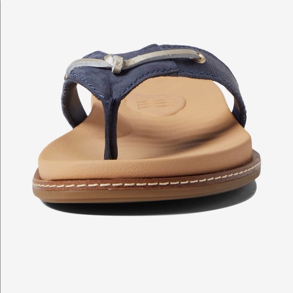 NIB Navy Sperry Waveside Leather Thong - Picture 5 of 7